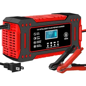 6-Amp  Charger, 12V 6A Lead Acid Portable   Charger 4-Stage Trickle Charger   Maintainer w/Temp Compensation for   Lawn Mower Boat Marine