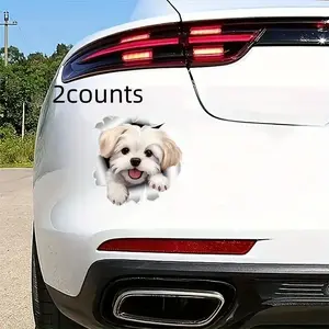 Cute Dog Pattern Car Sticker, 3D Car Decal Sticker, Car Exterior Decoration Accessories for Car, Laptop, Phone, Car Accessories for Men and Women