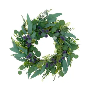 Puleo International 24" Artificial Echinops Spring Wreath