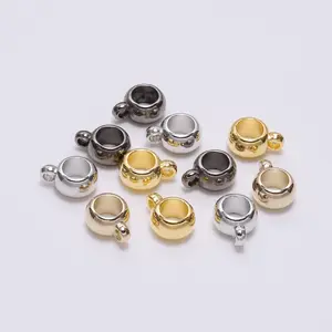 [Pendant Clasps] 50Pcs/Pack Solid Colors higher version Pendant Clasps Clip Clasps Round Bead CCB Big Hole Bead Spacer Loose Beads Connector For DIY Jewelry Making Supplies Beading Making Beading Accessories