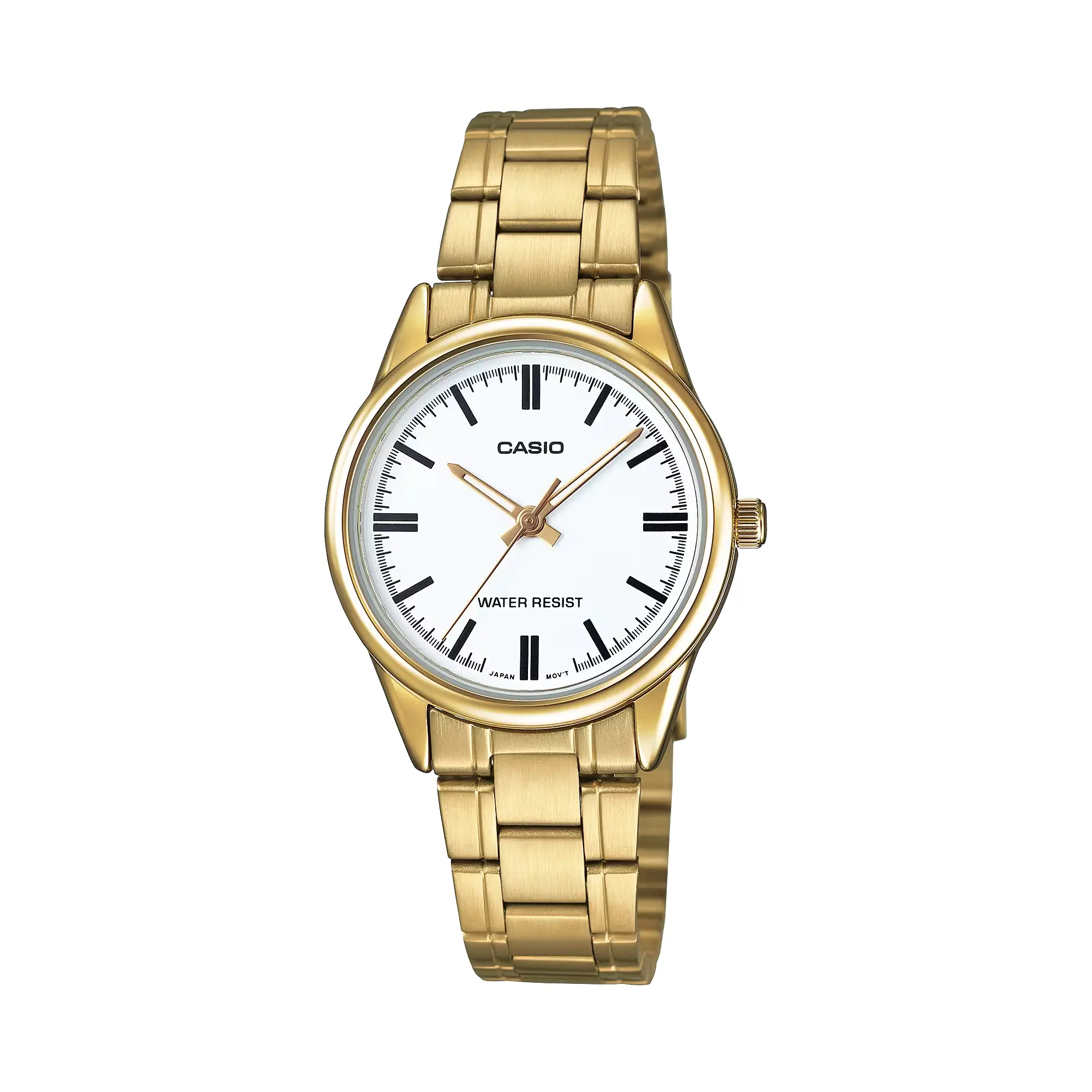 Casio Women’s Gold Analog Watch with Stainless Steel Bracelet White Dial - LTP-V005G-7AUDF