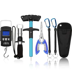 6 Pcs Fish Hook Remover Tools Set Include 1 Handheld Digital Fish Scale,1 Fish Hook Remover Tool,1 Fish Lip Gripper,1 Fish Plier with Sheath and 2 Fishing Tool Lanyards,Halloween Christmas Party Gifts,Hand Tools Kits