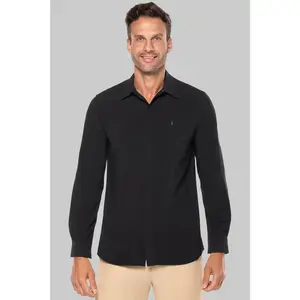 Men's Fiera Smart Long Sleeve Shirt | Black Shadow Stripe