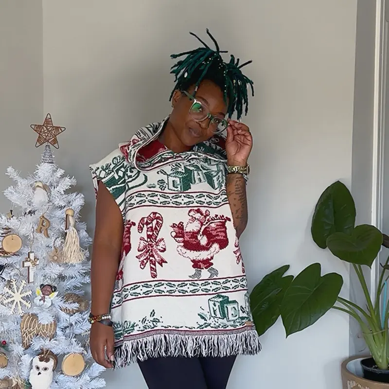 Christmas Vest with Festive Santa and Candy Cane Design for Holiday Season