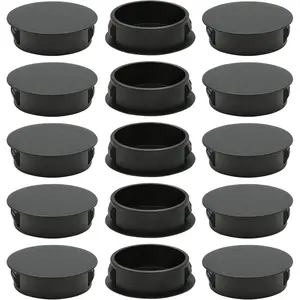 15PCS 32mm(1 1/4") Black Plastic Flush Type Snap in Locking Hole Plugs for Furniture Fencing Post Pipe Insert End Caps