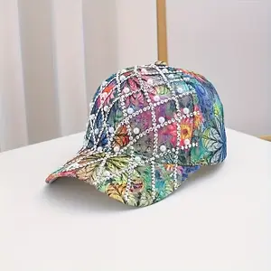 New Arrival Women's Baseball Cap, Rhinestone Pearl Glitter peaked cap, Summer Outdoor Sun Visor Hat, Fashion Hat for Women, Fashion Accessories for Women, Summer Accessories. Unisex design, suitable for all seasons wear. Stylish Hat Snapback Cap
