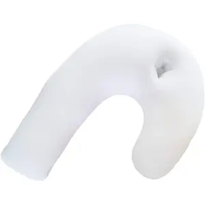 Side Sleeper Pillow with Ear Hole, J Body Pillow for Side Sleeping, Pillow with U Contoured for Neck, Back, and Shoulder Pain Relief, Correct Spine(#1)