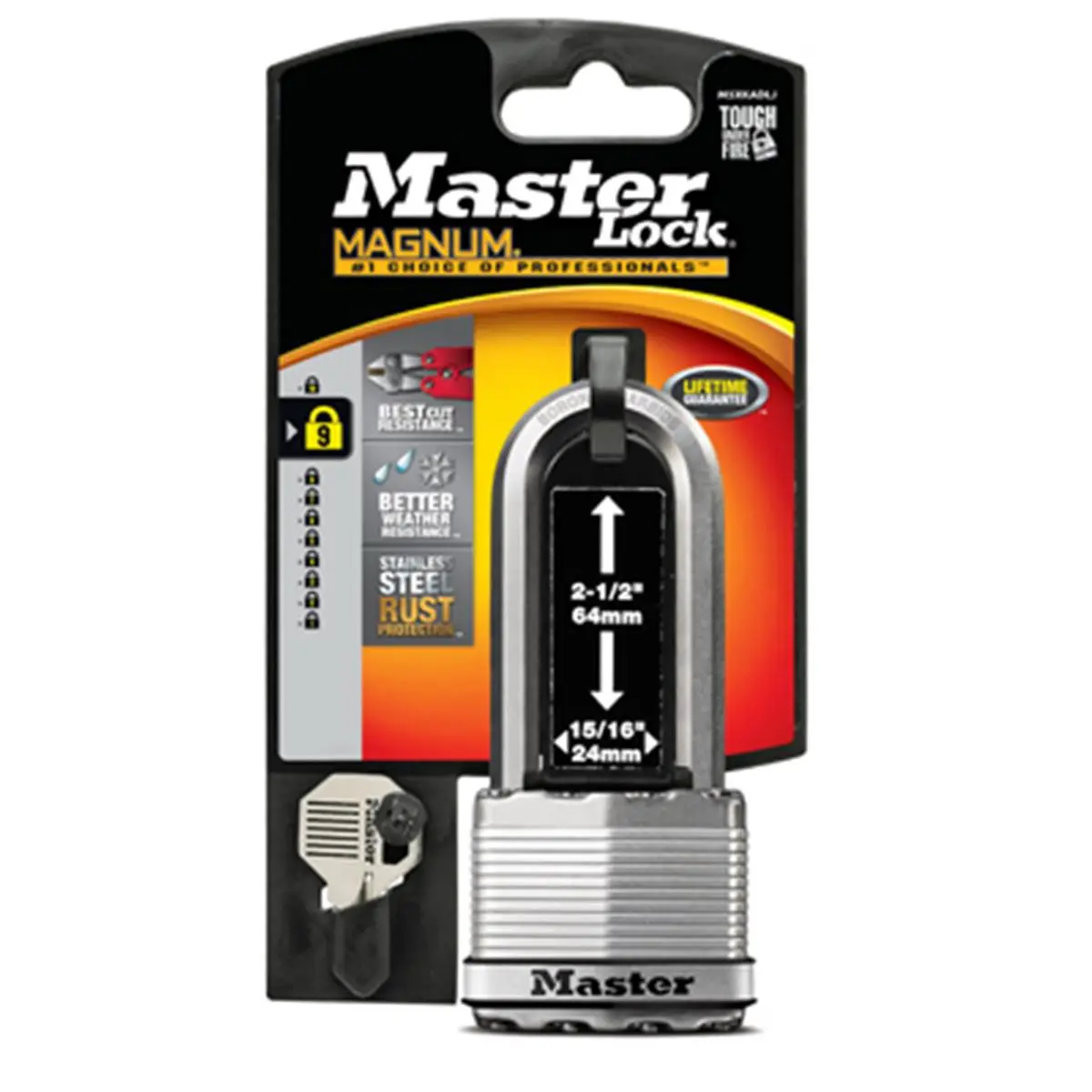 212 MAIN M5XKADLJCCSEN Stainless Steel 2-in-1 Laminated Padlock - 2.5-in Boron Shackle, Dual Armor Construction, Stainless Steel Protection, for Automotive & Motorcycle Security, Ilco Blank M1 Tv No.320-952
