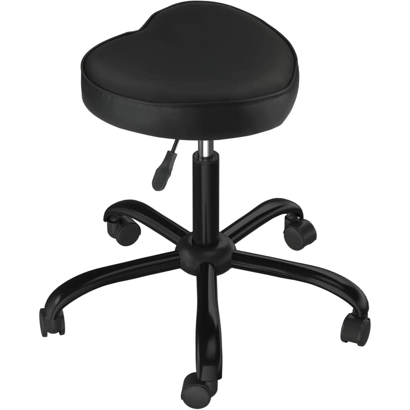 OmySalon Rolling Stool with Wheels, Hydraulic Massage Chair, Heart-Shaped Adjustable Salon Stool, Swivel Stools for Hair Stylist, Vanity SPA, Bar, Barber, Home Office, Tattoo