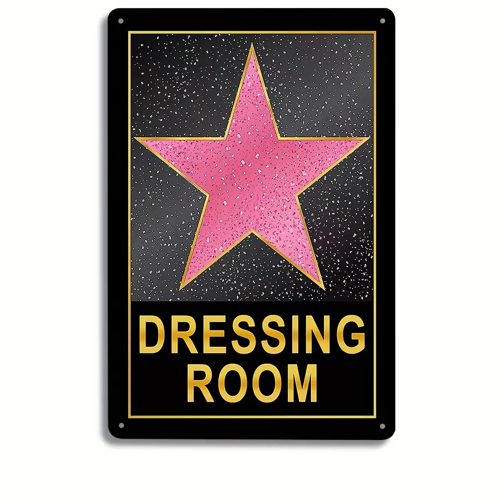 1pc Alumium Metal Sign, Dressing Room Decor Pink Star Posters For Downtown Girl Room Decor, Room Decor, Cute Room Decor, Coquette Room Decor, 12*8 Inches/ 30*20cm