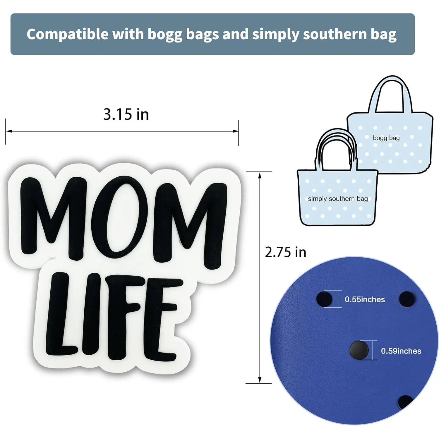Bag Charms for Bogg Bag Accessories,Decoration Charm for Bog Bag Original Models Rubber Beach Tote (MOMLIFE) Bag Charms for Bogg Bag Accessories,Decoration Charm for Bog Bag Original Models Rubber Beach Tote (MOMLIFE)