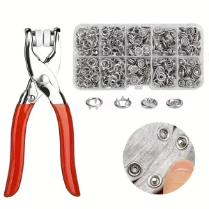 100pcs Colorful Snap Buttons + 1pc Metal Pliers, Five-Prong Buttons, Installation Buttons, Seamless Nail Buttons, Hand-Pressure Pliers, Fasteners, New Multi-Functional Invisible Female Buttons, Hidden Buttons, Easy Clothing Button Installation