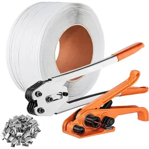 VEVOR PP Banding Strapping Kit with Strapping Tensioner Tool, Banding Sealer Tool, 328 ft Length, 100 Metal Seals, Pallet Packaging Strapping Banding Kit, Banding Packaging Strapping for PackingVEVOR Super Brand Day