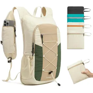 G4Free 20L Hiking Backpack Lightweight Daypack with Phone Pocket Small Packable Foldable Hiking Bag for Women Men, Green+Beige2026