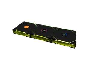 Lian Li UNI Fan TL LCD 120 Wireless - Triple Pack (Reverse Blade ) - 2.4 GHz Wireless Controller Included - Infinity Mirror Design - LCD Display - Controller required. - Black 12RTLLCD1W3B)