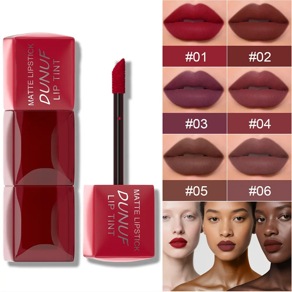 6 Colors Matte Liquid Lipstick, Velvet Smooth Nude Lip Gloss, Waterproof Moisturizing Hydrating Long-Lasting Highly Pigmented Matte Lip Stain, Matte Lip Tint Makeup Gift for Women