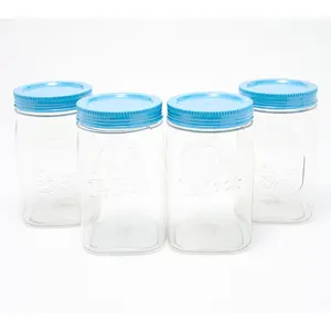 LocknLock Set of (4) 3-Cup Twist Lid Mason Jar Canisters