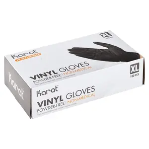[1,000 pcs] Karat Vinyl Powder-FREE Glove (Black)
