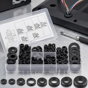 180-Pcs Rubber Grommet Seal kit for wires, waterproof cable connectors, automotive repairs 7 dIy projects - heat, Oil, corrosion resistant universal washers Set