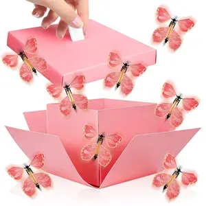 Butterfly-Themed Gift Box | Decorative Surprise Box for Birthdays, Valentine's Day，Weddings, Anniversaries & Christmas (Pink) Elegant Magical Touch