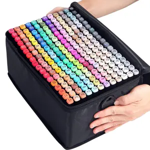 Portable Alcohol Marker Pen Set, 12/24/36/48/60/80/168 Colors Chisel & Fine Dual Tips Art Markers, Paint Markers for Coloring, Drawing, Sketching