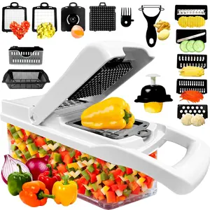 Vegetable Chopper, Pro Onion Chopper 16 in 1 Multifunctional Veggie Chopper with Container, Food Chopper, Salad Chopper, Slicer Dicer , Kitchen Vegetable Dicer