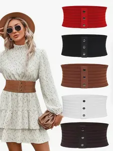 Elegant Women's Elastic Waist Belt, Bohemian Style Wide Waist Wrap, Fashionable Versatile Design, Available in Multiple Colors, Boho Style Belt