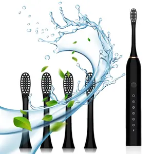6-Mode IPX7 Waterproof Sonic Toothbrush – 40000 VPM Rechargeable with 4 Brush Heads, 2-Minute Timer for Adult Deep Teeth Cleaning Dental Cleaner Cleansing