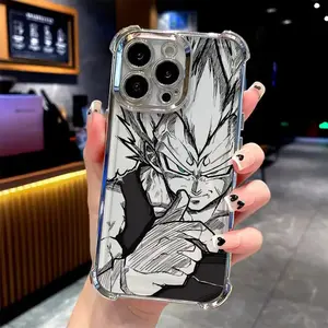 Cool Saiyan-Themed Phone Case Suitable for Iphone 16, 15, 14, 13, 12, 11 Pro Max, X, XR, XS Max, 8, 7 Plus, Featuring a Transparent Soft Back for Drop Protection