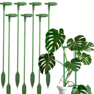 Indoor Plant Support Stake, 48 Cm Adjustable Bamboo Stick with Clips, Suitable for Orchids Roses (10 Pack, )