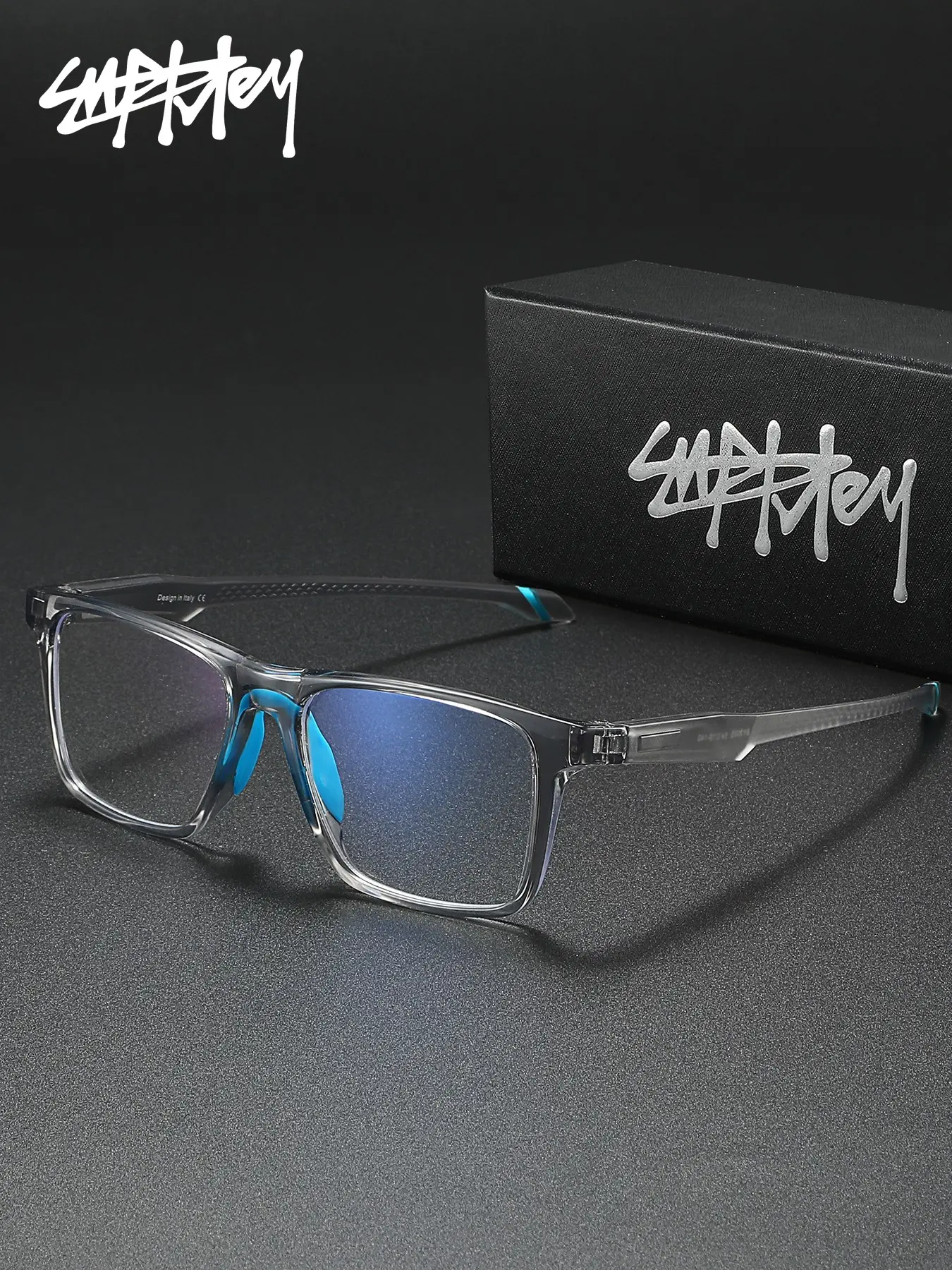 SUPKLEY Lightweight Design And Comfortable Nose Pads For Men And Women, Anti Blue Light Glasses With Tr90 Material Frame, Business Style, Fashion Accessory Eyewear, Suitable For Outdoor Play/Daily Wear, Lightweight Eyewear