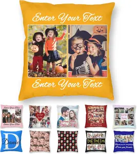 Custom Pillow Case with Picture Text Personalized Photo Pillowcase Customized Design Throw Pillow Cover for Mom Dad Friends Lovers Christmas Birthday 12"x12" A