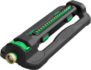 RESTMO Turbo Oscillating Sprinkler, Large Yard Irrigation Sprinkler with 19 Durable Nozzles, Weighted Base, Adjustable Spray Width & Coverage, Lawn Sprinkler & Garden Sprinkler for Yard