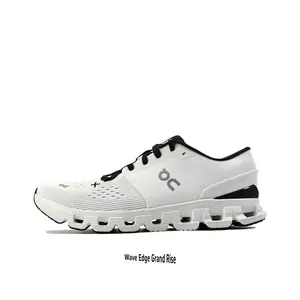 White Black Contrast Perforated Knit Mesh Running Kicks | Hollow Wave Cutout Cushion Outsole Daily Athleisure Street Sneaks