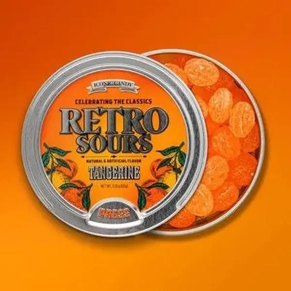 Retro Sours Tangerine Flavor 2.12 oz Tin