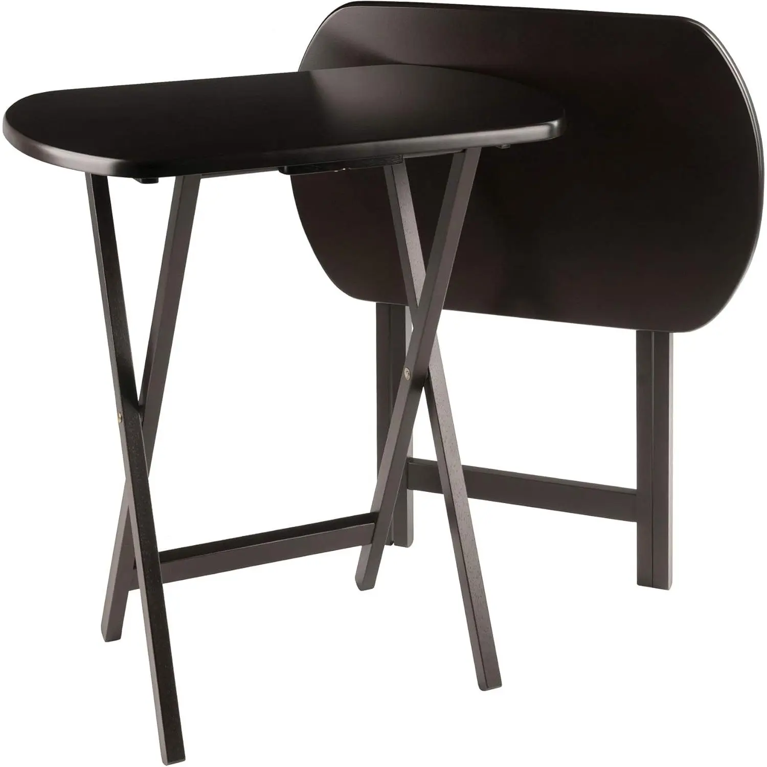 Cade Portable Snack Table - Oversize Oblong Tabletop, Folds Easily, Fully Assembled for Casual Meal Use, 15.75D x 23.62W x 25.43H in