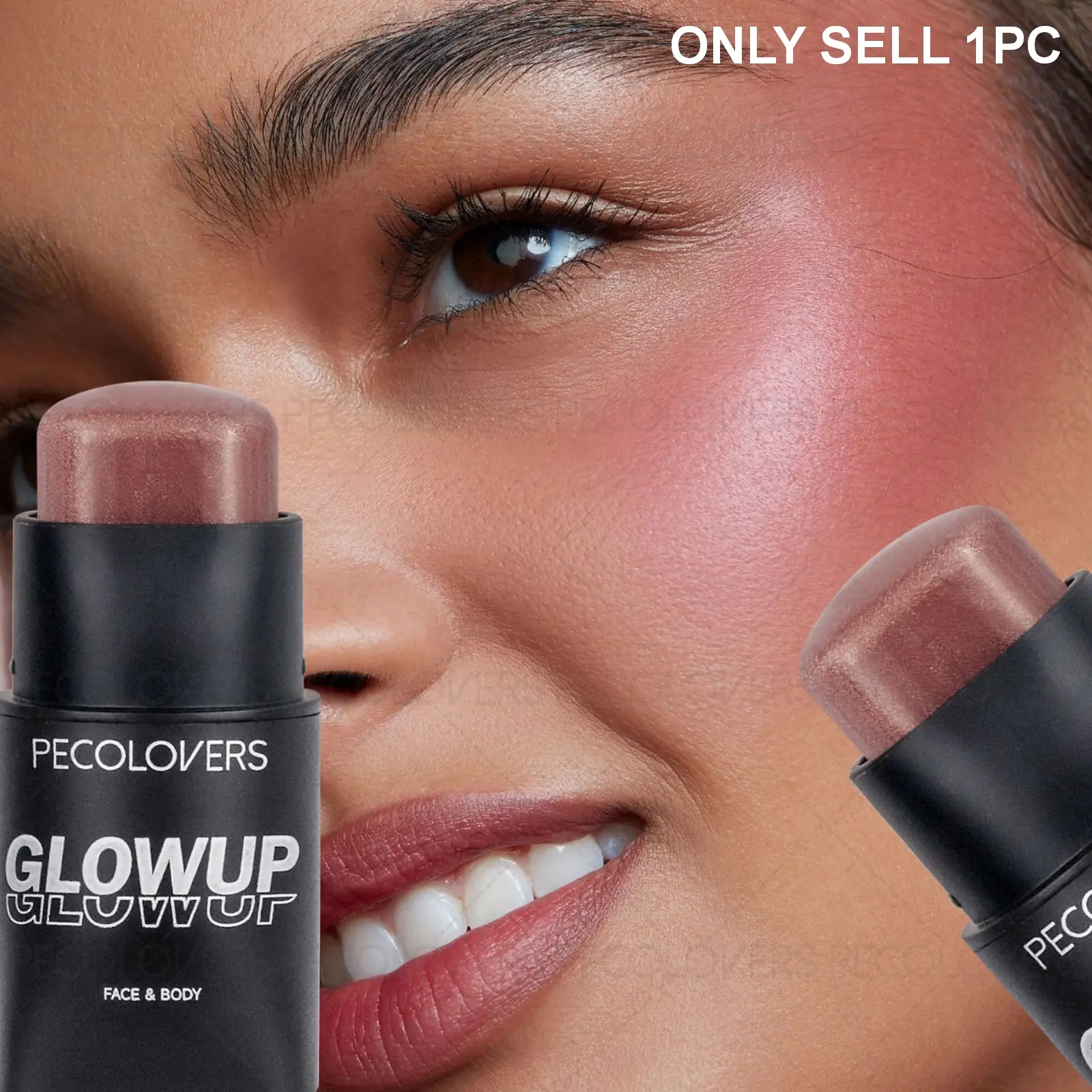 1PC Jelly Moisturizing Blush Stick, Long-lasting Color, Waterproof and Smudge-proof, Smooth and Easy To Color, Soft Texture, Compact and Convenient, Ideal for Birthday Gifts and Party Makeup