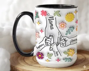 Custom Mom Mug with Kids Names, Personalized Mommy Birthday Gift, Heartfelt Mother's Day Cup