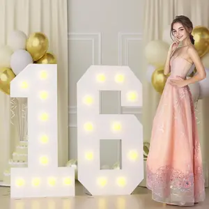 4FT 16 Big Light Up Marquee Numbers Warm Light for 16th Birthday Sweet 16 Anniversary Party Decorations