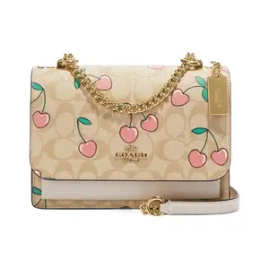 COACH Klare 22 Cherry Print Canvas and Leather Crossbody Bag for Women