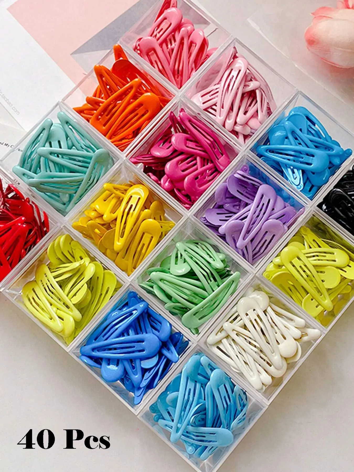 Random Color Mini Snap Clips, 40pcs Cute Metal Hair Clips, Fashion Hair Accessories for Women & Girls, Simple Hair Accessory for Daily Wear, Super Cute Clips