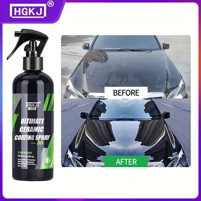 HGKJ S6 Nano Ceramic Coating | Hydrophobic Spray, Self-Cleaning Car Paint Sealant HGKJ S6 Nano Ceramic Coating | Hydrophobic Spray, Self-Cleaning Car Paint Sealant