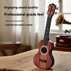 agarwood grain  Red sandalwood grain  21 inch wood grain ukulele simulation small guitar can play children's music toys kindergarten gifts takamine  guitar Rambling Style Musical Instrument