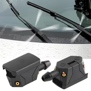 2 PCS Front Windshield Washer Nozzles, 4 Holes Car Windshield Washer Wiper Arm Sprayer, Auto Left Right Windshield Washer Squirter Nozzle Replacement, Universal Vehicle Accessories