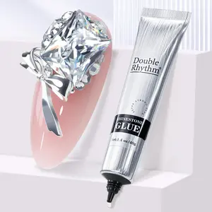 1.4 Oz 40ML Clear Rhinestone Glue for Nails Gel Glue for 3D Art Jewels Charm Gem Decoration Salon DIY