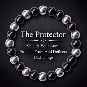 Black Tourmaline & Hematite Bracelet – Protection, Grounding & Energy Shield | 8mm Unisex Crystal Beads | Daily Wear Gift