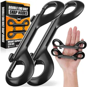 [Extra Durable] 4.7" Double Ended Bolt Snaps Hooks 220LBS Weight Capacity, Heavy-Duty & Rust-Resistant Zinc Alloy Double Sided Clips,  for  Leashes, Awnings,  Equipment, Boating (2 Pack)