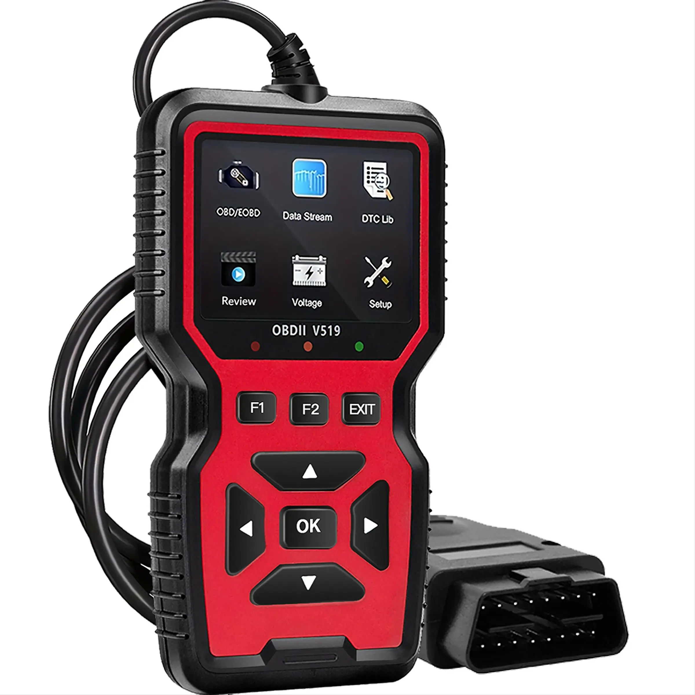 V519 Car Diagnostic Tool, OBD2 ELM327 Engine Fault Read Data Tool, Car Diagnostic Tool for OBD-II Engine System, Professional Car Scanner Diagnostic Tool