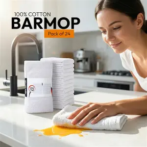 Utopia Kitchen Towels (12-Pack) Super Absorbent 100% Cotton Cleaning Cloths, 16x19 Inches, Durable Multi-Purpose Towels for Kitchen, Bar & Home Use