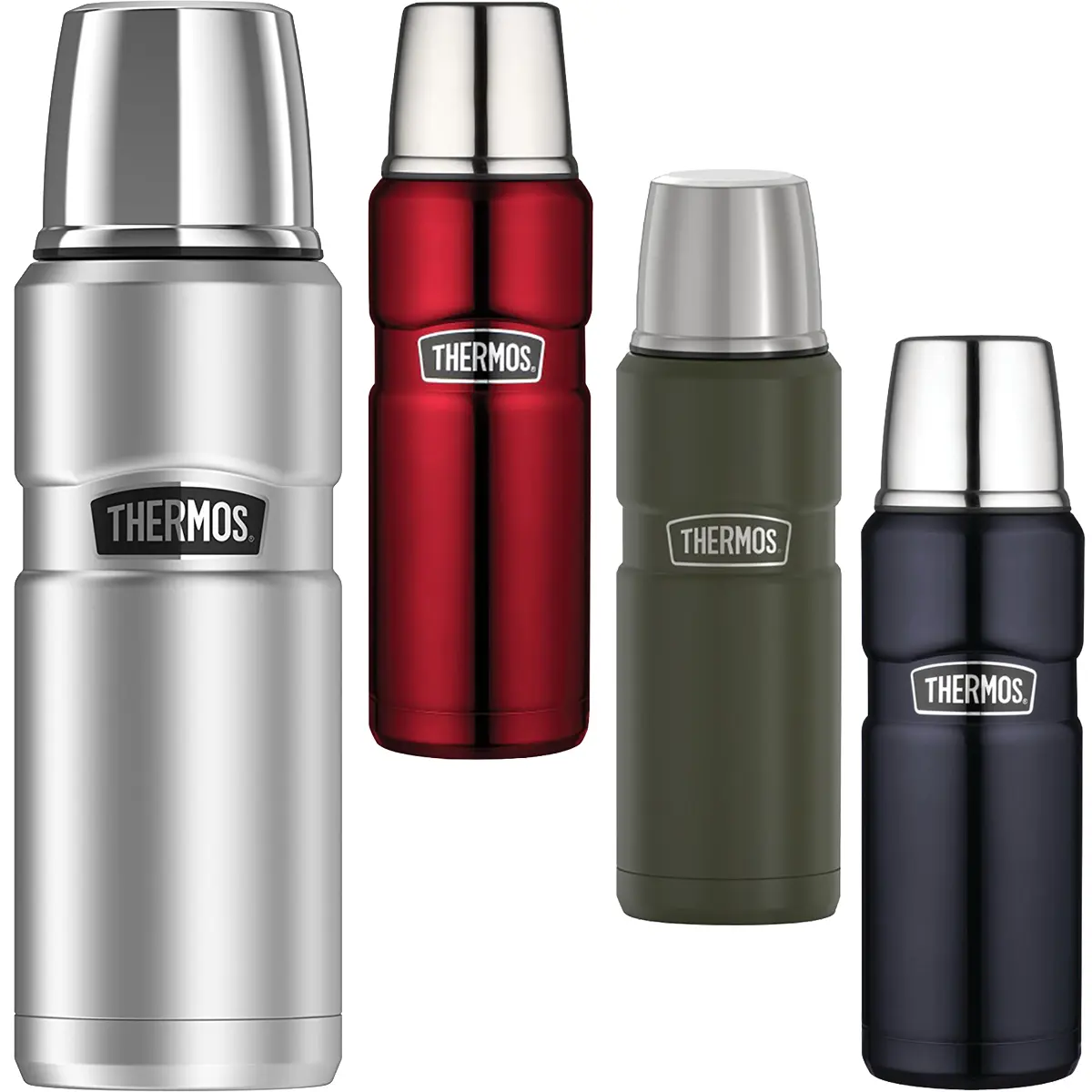 Thermos Stainless King 16 oz. Single Vacuum Insulated Stainless Steel Flask with Stopper for Easy Pouring